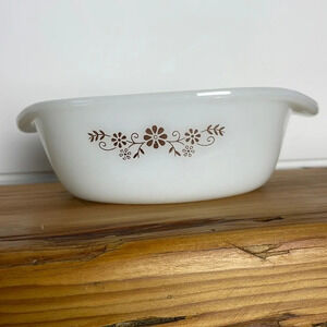 Vintage Dynaware Pyr-O-Rey Cookware Casserole Dish Daisy Floral Opal Mexico